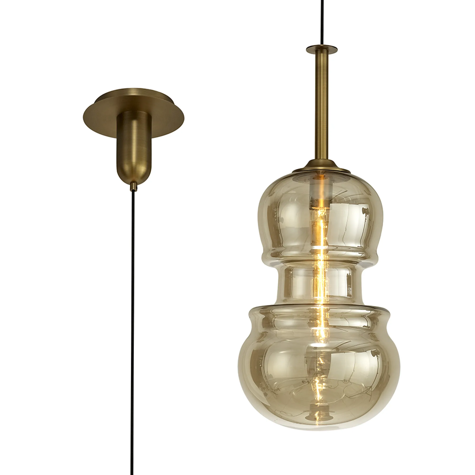 M6690  Sonata Pendant 29cm Round 1 Light Bronze